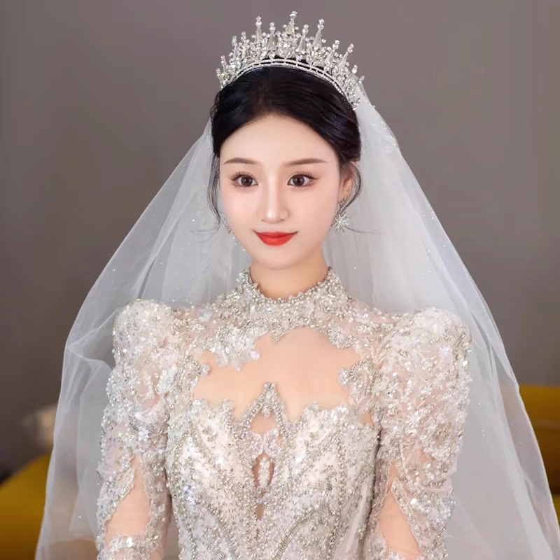 Crown Hair Accessories Type Bridal Romantic Shiny Women's Crown Alloy Rhinestones Crown