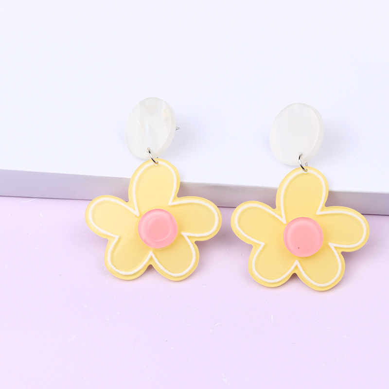 Women'S Gender 1 Pair Simple Style Flower Arylic Earrings
