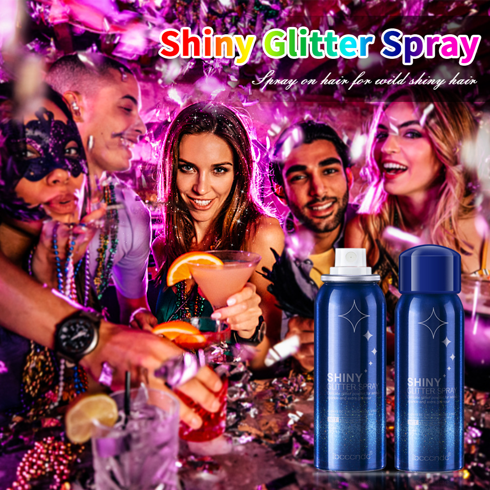 ibcccndc Glitter Spray 60ml Nightclub Party Body Starry Sky Glitter Spray Stage Makeup Application Scenario
