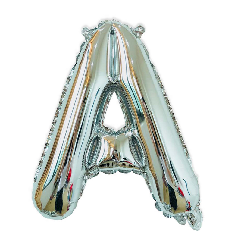 Globo de letra de película de aluminio de 16 pulgadas, versión americana en mayúsculas, cuerpo delgado, pinyin en inglés, decoración de caracteres, globo de papel de aluminio AZ al por mayor