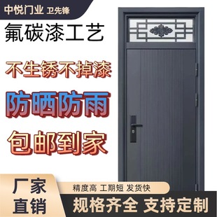 防盗门进户门家用入户门带气窗通风室外内农村钢质大门工程单开门-阿里巴巴