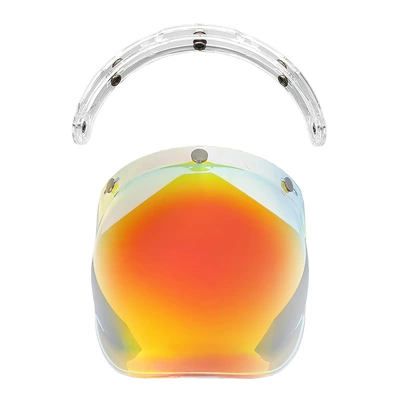 Retro Motorcycle Helmet Lens: Dəbilqə (Kaska) aksesuarları - revo-aurora-red-transparent-stand
