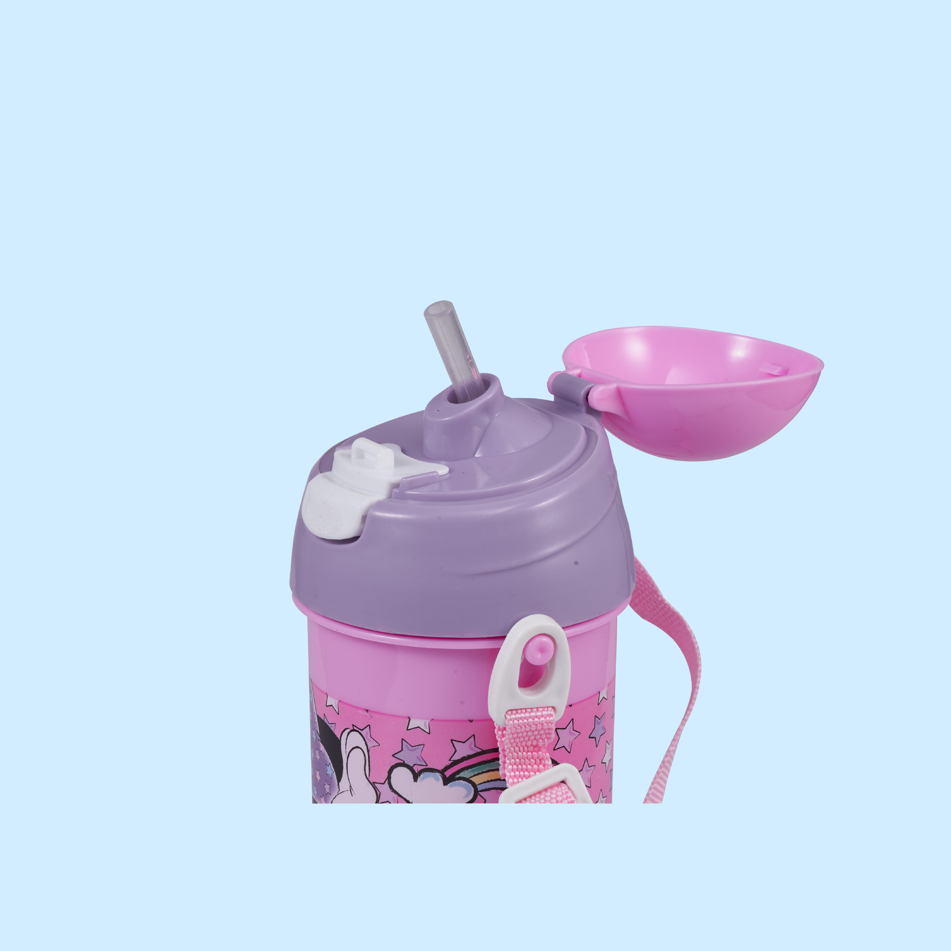 Taza de aislamiento para niños de dibujos animados con taza de pajita Taza de agua de acero inoxidable para estudiantes de escuela primaria