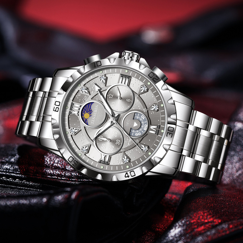 Nieuw horloge Hot Selling Tianbin merk Echt herenhorloge Multifunctioneel high-end quartz horloge Waterdicht lichtgevende trend stalen band herenhorloge_voghion.com