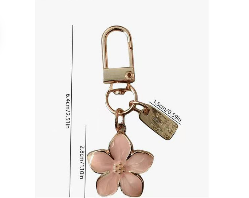 9g Weight Keychain Classification 1 Piece Quantity Holiday, Travel, Daily Occasion Metal Material Floral Pattern Unisex Gender Sweet Style Sweet Floral Metal Unisex Keychain 5