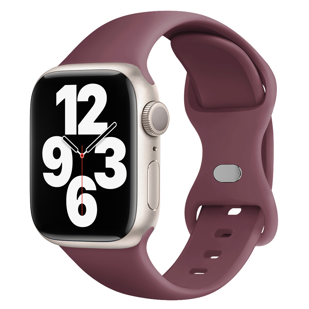Aplicable AppleWatch Butterfly Buckle Silicone Deportivo correa de reloj Iwatch9876 generación / se inteligente