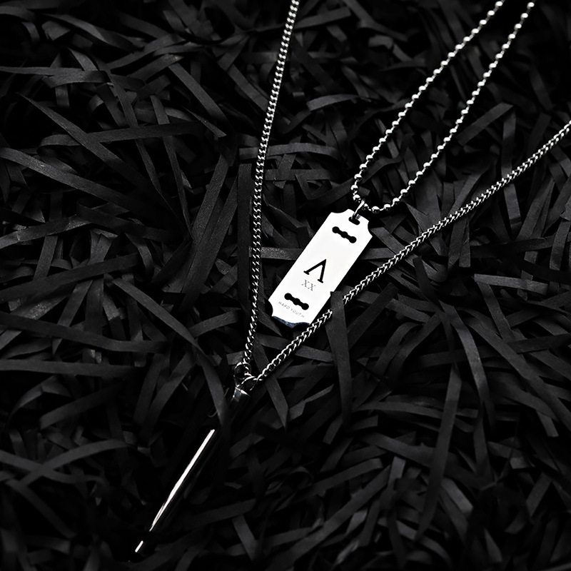 Fashion Letter Square Brand Tag Necklace Wholesale Stainless Steel Geometric Necklace Unisex display picture 6