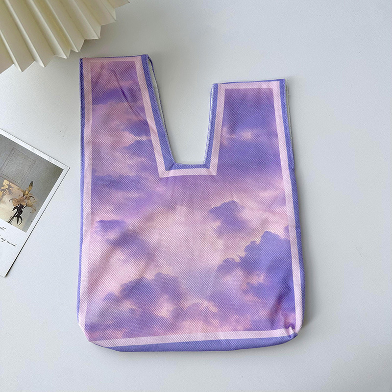 Nuevo artístico retro pintura al óleo bolso de las mujeres de la moda de estilo coreano todo-fósforo nicho de la calle de punto bolsa de las axilas bolsa de hombro