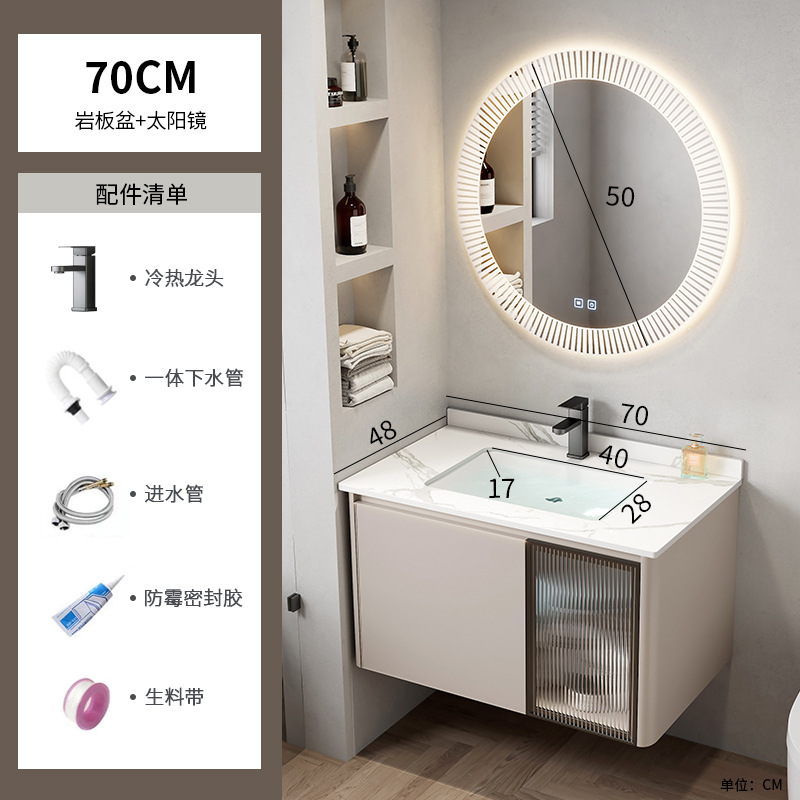 Espacio de aluminio cuarto de baño combinación Hotel Roca Placa de lavado integrado mesa de lavado baño lavabo cuenca transfronteriza