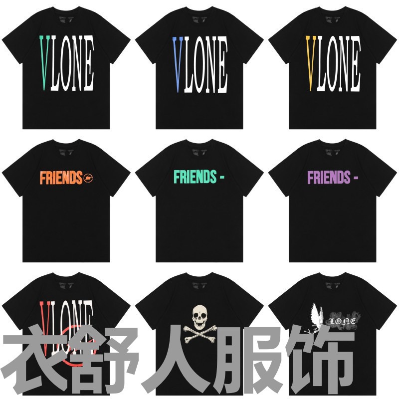 高街嘻哈VLONE FOG中国龙大V短袖男王一博同款烟雾T恤美式潮牌INS