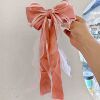 粉色三层蝴蝶结飘带弹簧夹