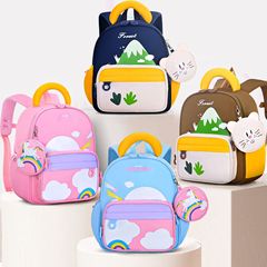 幼稚園スクールバッグ漫画子供 3 歳 5 歳幼稚園小中学校バックパックかわいい男の子と女の子通気性バックパック