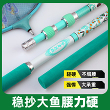 碳素抄网竿裸竿超轻超硬伸缩杆全套组合大物捞鱼网单杆头
