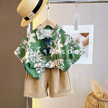 巴拉巴拉儿童花衬衫男童夏装网红港风度假风洋气宝宝短袖