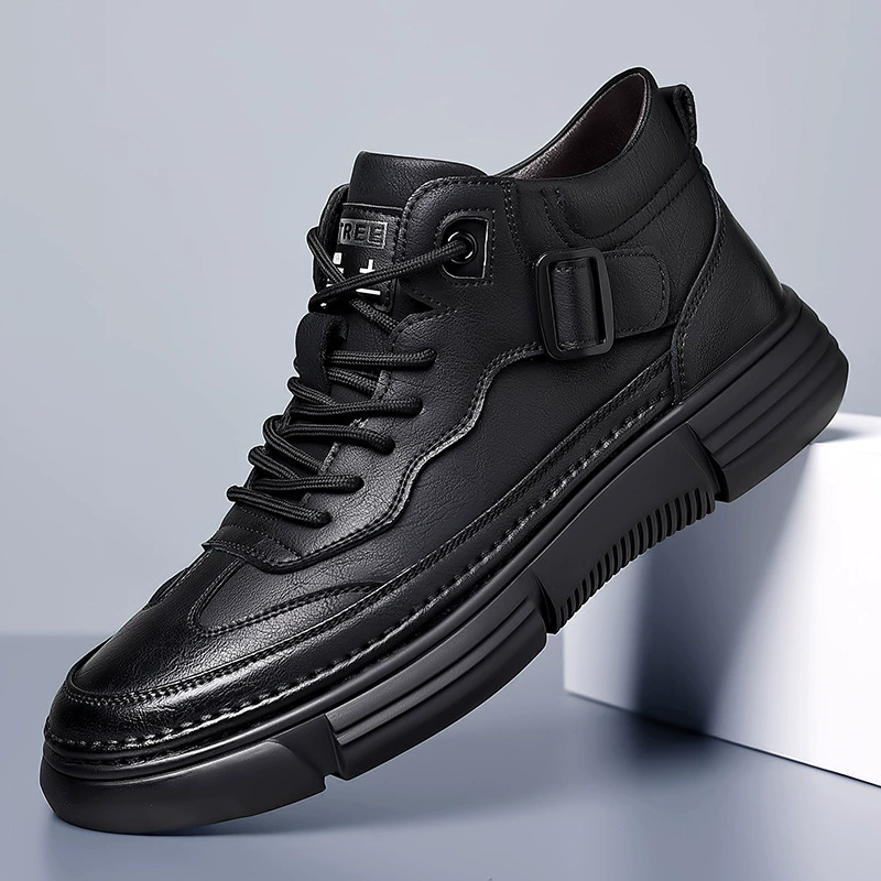 2025 новые мужские ботинки ретро, теплые ботинки на флисовой подкладке, хлопковые ботинки из натуральной кожи, модные мужские короткие ботинки, повседневная кожаная обувь