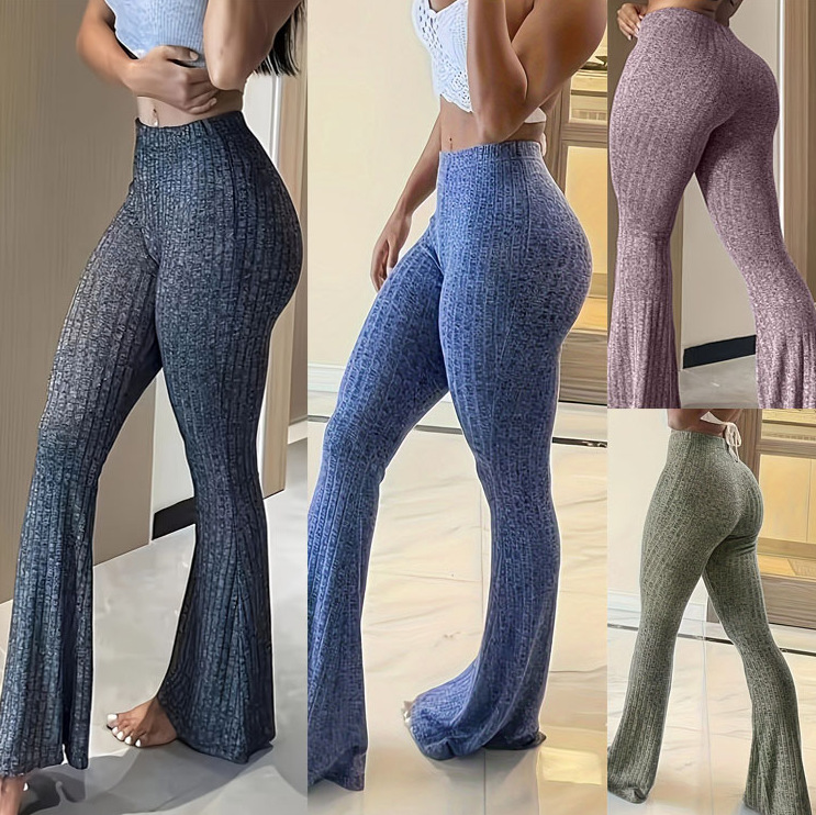 European and American Foreign Trade Micro-pants Women's High Waist Tight Pants Yoga Pants Fitness Sports Casual Pants
