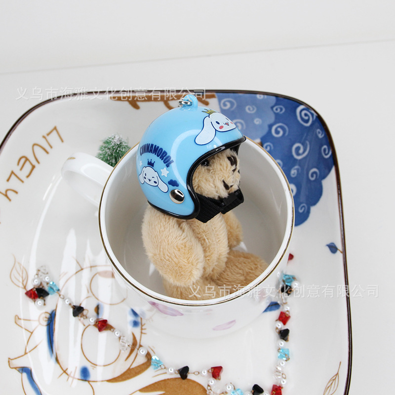 Estilo coreano 9cm pelo largo motocicleta oso muñeca extremidades móvil tire molino de viento motocicleta teléfono móvil colgante bolsa coche