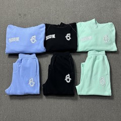 2025年新作スウェットシャツ 6PM胸元刺繍文字入りテリーフリースフード付きスウェットシャツ 欧米風トレンド男女兼用パンツセット