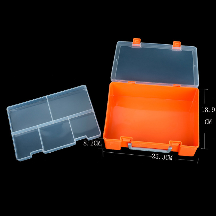 长方形手提透明塑料盒五金零件盒工具箱益智玩具整理箱乐高收纳盒