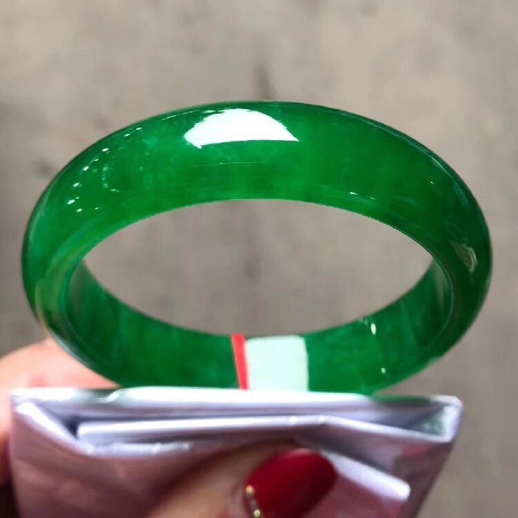 Natural Burmese Jade Bracelet Full of Green Emperor Green Ice Jade Jade Bracelet Girls' Jade Bracelet Gift