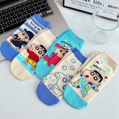 Japanese-style cartoon socks for girls, combed cotton women's boat socks, anime cartoon cute women's socks, shallow mouth short socks