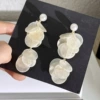 2405037 Round shell Flow Susp earrings (S925 Silver Needle)