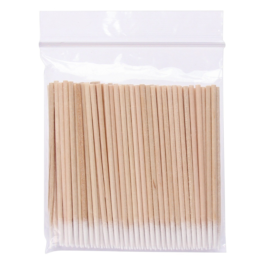 Tatuaje semipermanente coreano hisopo de algodón puntiagudo suministros de tatuaje boca puntiaguda hisopo de algodón pequeño herramienta de tatuaje hisopo de algodón de madera 10cm