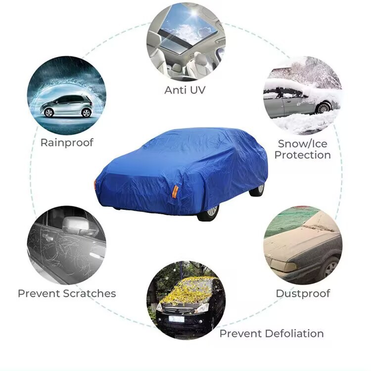 Oxford Cloth Polyester Taffeta Car Cover, Sun Protection, Rain Protection, Anti-Freeze, Universal Car Cover for All Seasons, Car Jacket, Parasol, Rain Cover