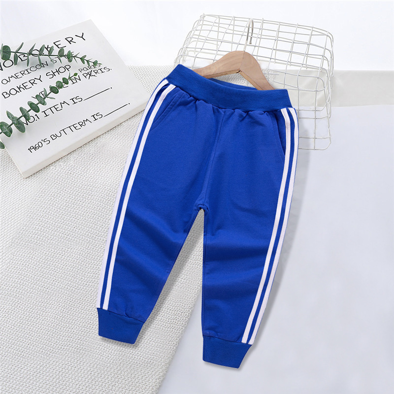 블루 쓰리 스트라이프 스웨트팬츠