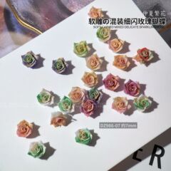 国風軟彫グラデーションバラのネイルアクセサリー