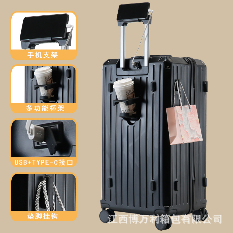 Equipaje de gran capacidad estudiante mudo masculino rueda universal engrosada caja de carro exportación femenina contraseña japonesa caso de cuero ins