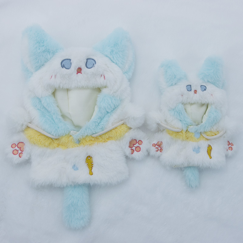 10cm20cm ropa de muñeca con capucha mono de peluche de juguete muñeca 20cm ropa de muñeca de algodón lindo en stock