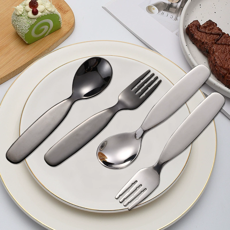 Children's cute spoon stainless steel for supplementary food, tableware, set, stainless steel AISI 304