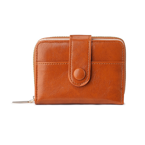 High-quality and minimalist ladies' snap-fastener coin pocket women's multi-functional short coin purse niche wallet