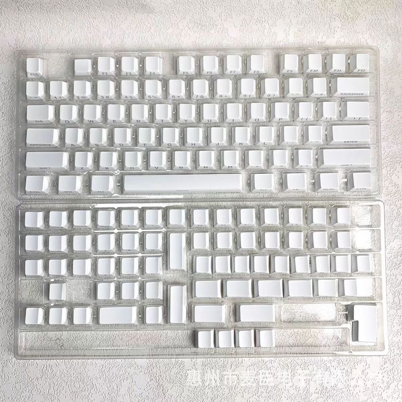 サイド彫刻透光キーキャップ2色射出工場高さ熱昇華空白素材141キーセット十字穴|undefined