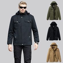 2022廠家直銷冬季男裝加絨加厚夾克男士工裝夾克寬松立領保暖外套