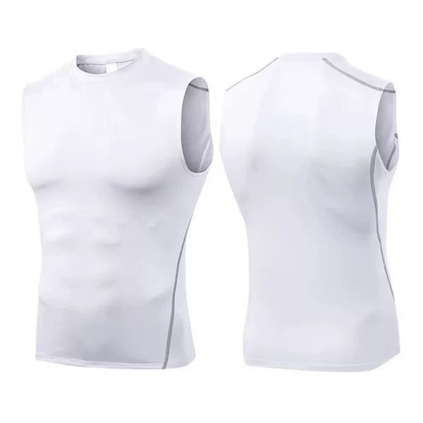 Men's T-shirt vest, summer sports solid color fitness trendy basketball sleeveless halter neck gym vest
