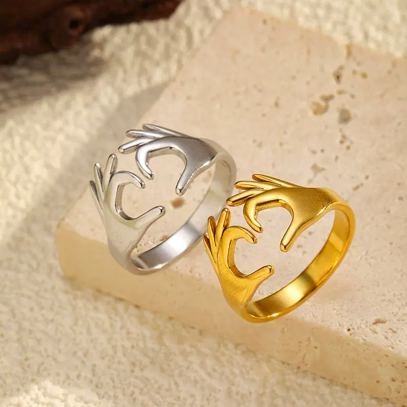 欧美跨境18K真金电镀不锈钢戒指时尚几何活口钛钢指环跨境饰品女