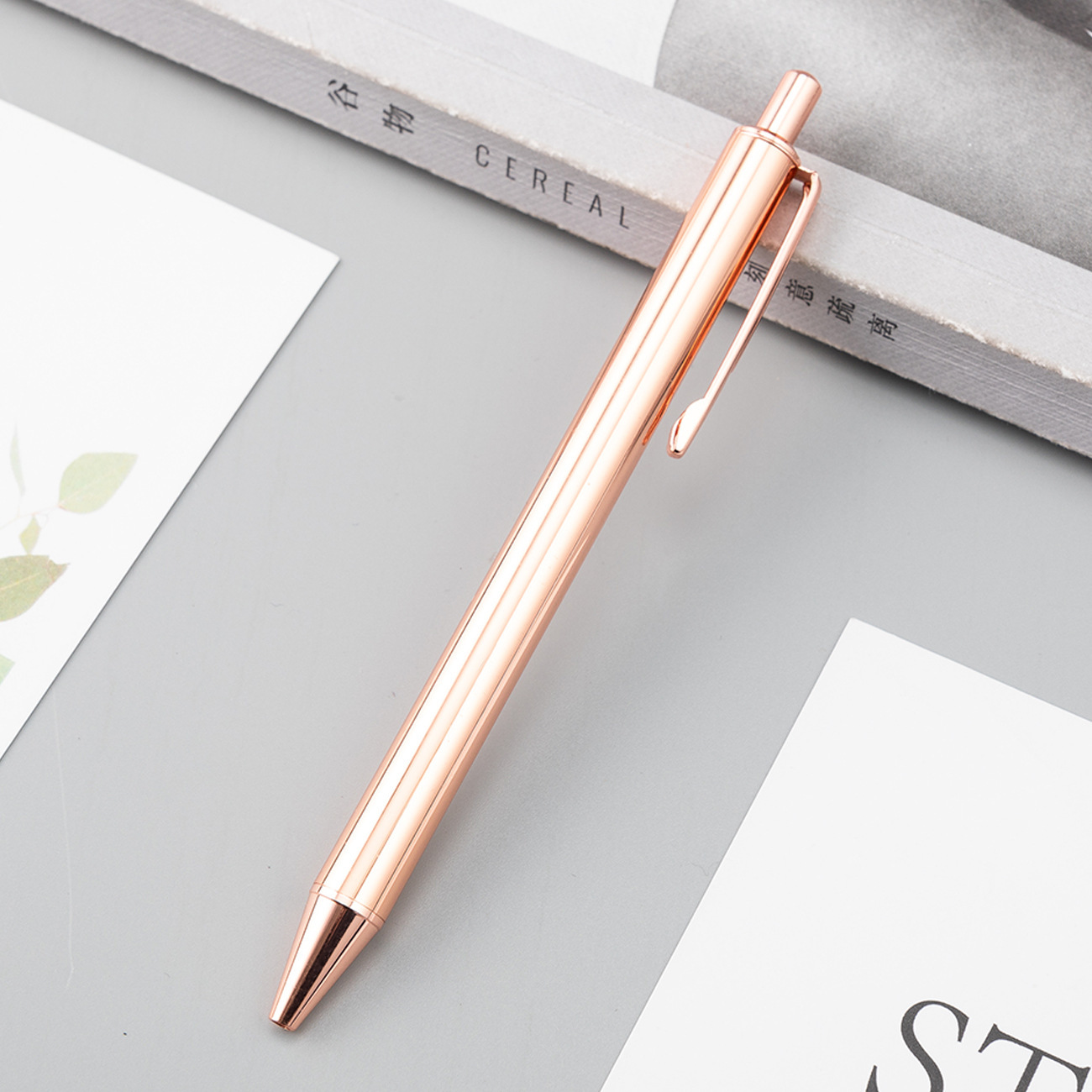 Inventario de bolígrafo de prensa metálica bolígrafo de grabación galvanizado bolígrafo al por mayor creativo papelería regalos logotipo