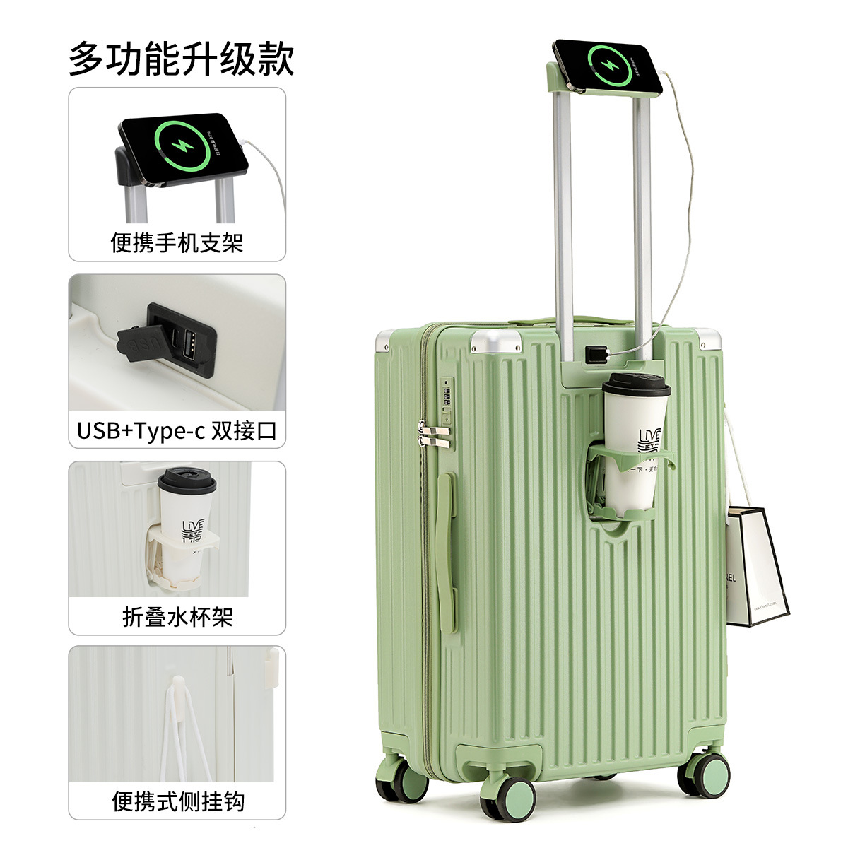 Maleta de aluminio con marco nuevo, 24 pulgadas, con ruedas universales, maleta de 26 pulgadas para hombre y mujer, 20 pulgadas, con contraseña para embarque, maleta de cuero de 28 pulgadas