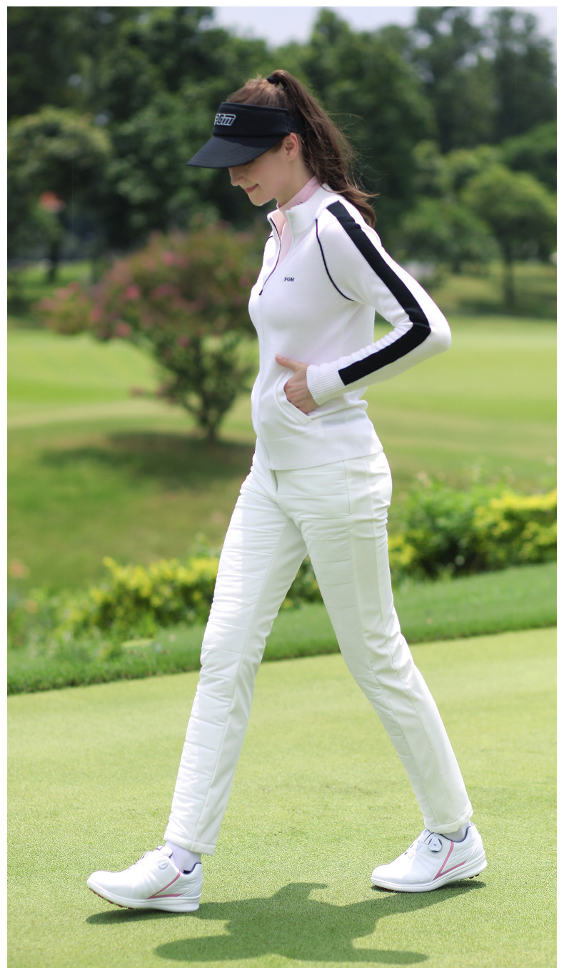 Áo len dài tay nữ PGM chơi golf thu đông, chống lạnh ấm áp — YF423-Đen, YF423-màu xanh nước biển, YF423-màu trắng chi tiết 8