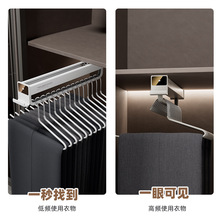 多功能伸缩裤抽衣柜内置阻尼抽拉裤架顶装推拉式衣杆五金批发配件