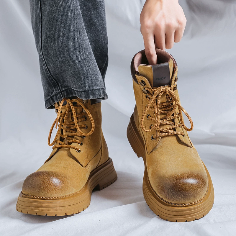 Martin сапоги мужские зимние бархатные повседневные дикие сапоги с толстой подошной подошвы, ревень сапоги ретро мужские туфли 2501-R