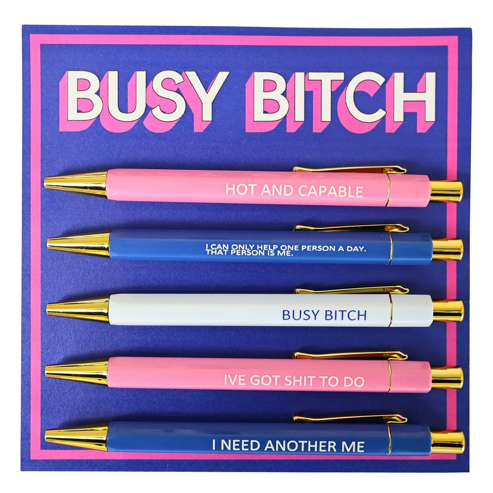 Card holder, set for office, ballpoint pen, 5 pieces