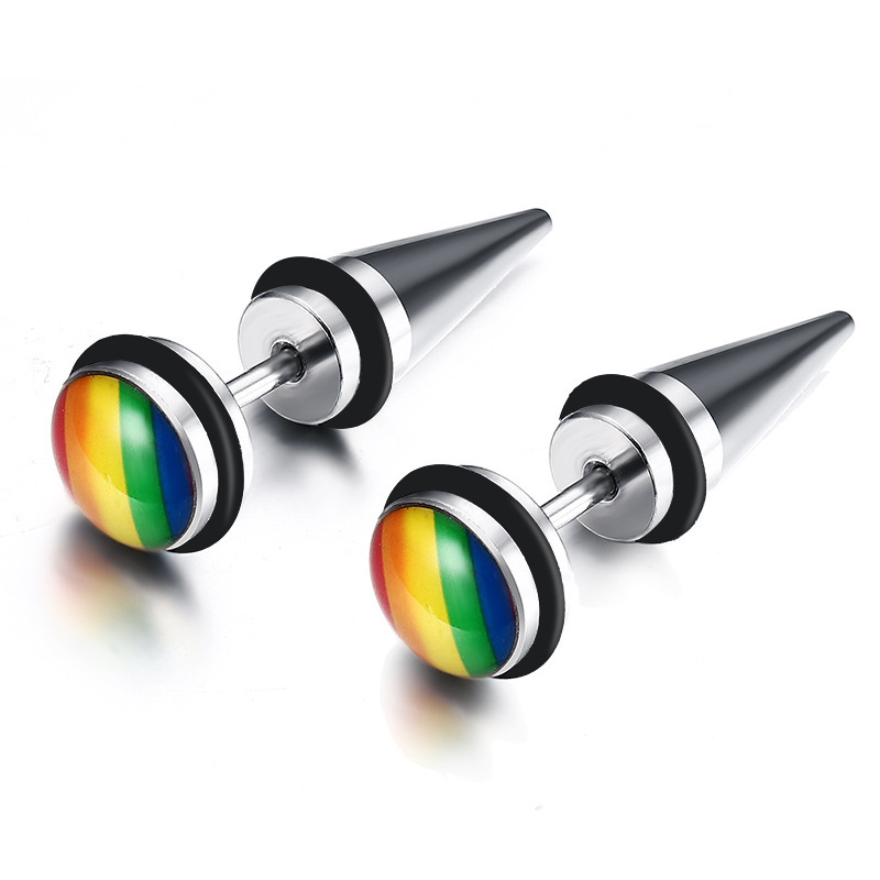 Fashion Rainbow Alloy Plating Unisex Ear Studs 1 Pair display picture 1