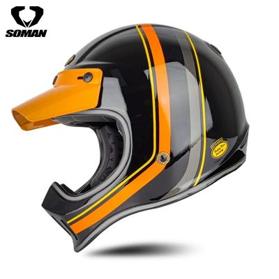 Helmet for Men and Women – Motosiklet kaskı (dəbilqə) - frp-black-orange-track-s