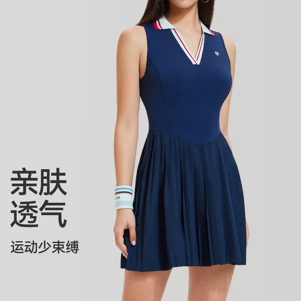 European and American Style Sports Dress for Women, Anti-Exposure Tennis Skirt, Breathable Running Fitness Yoga Wear, Short Skirt, Casual Wear