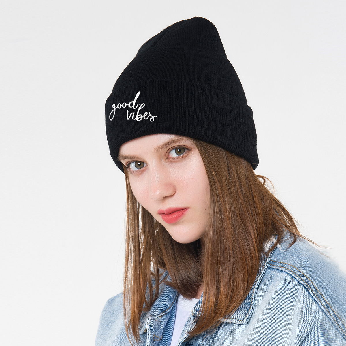 Basic Style Eaveless Rim Unisex Basic Letter Embroidery Eaveless Wool Cap