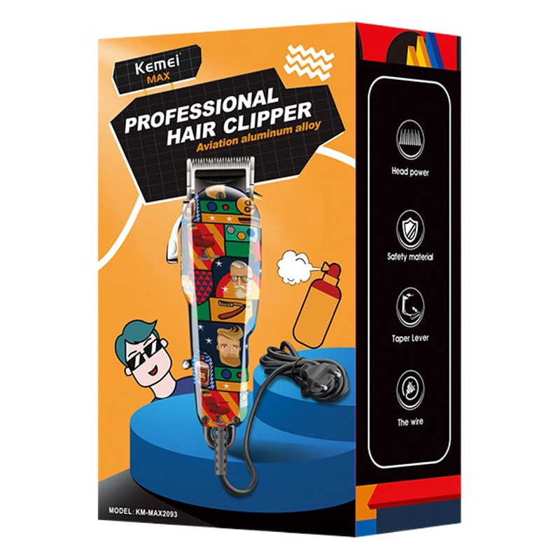 Kemei eléctrica Clipper KM-MAX2093 graffiti impresión automática de molienda cortador de la cabeza de alta potencia cortadora de pelo