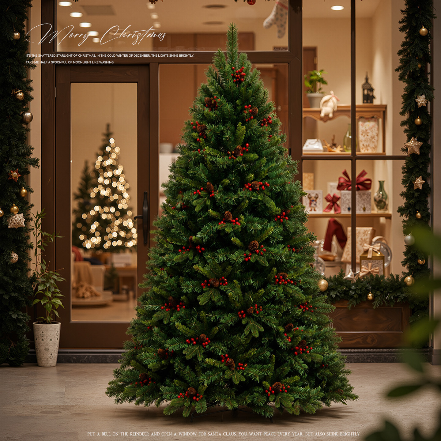 Decoraciones de Navidad simulación árbol de Navidad pe cinta de pino artificial aguja de pino árbol de Navidad cifrado árbol de Navidad PVC